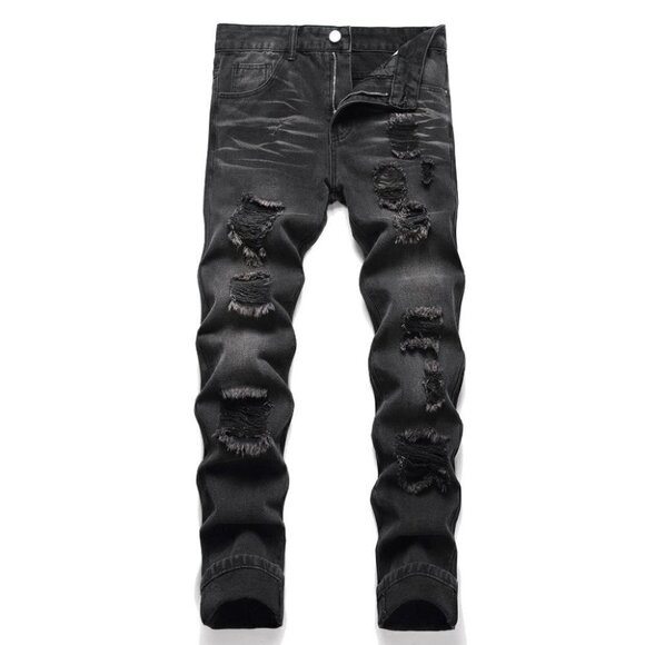 Black Mens Ripped Jeans